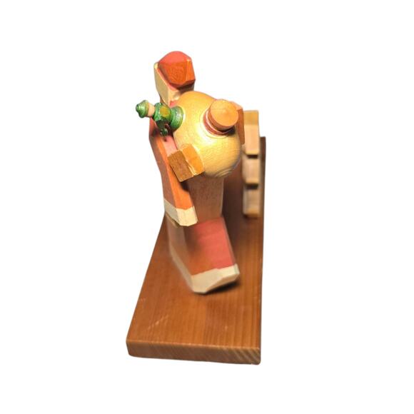 Santa German Erzgebirge Wood Walking Hiking Candle Holder - Picture 3 of 5